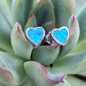 {Heart of the Ocean Earrings} Studs .925 Sterling